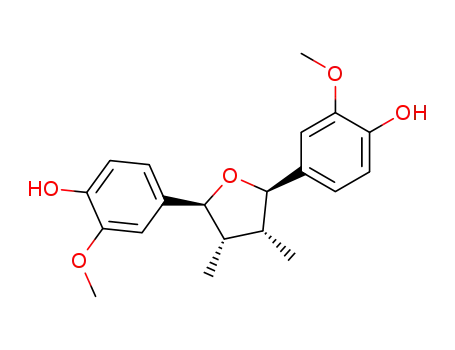 Molecular Structure of 114422-21-8 (Phenol,4,4'-(tetrahydro-3,4-dimethyl-2,5-furandiyl)bis[2-methoxy-,(2R,3R,4S,5R)-rel-(-)- (9CI))