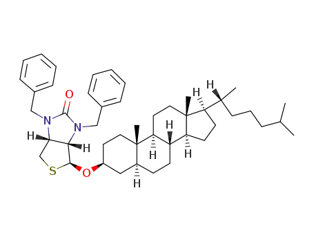 4-<(3β,5α)-Cholestan-3-yloxy>-<3aS-(3aα,4α,6aα)>-tetrahydro-1,3-bis(phenylmethyl)-1H-thieno<3,4-d>imidazol-2(3H)-one