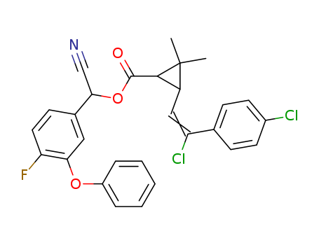 Cyclopropanecarboxylicacid, 3-[2-chloro-2-(4-chlorophenyl)ethenyl]-2,2-dimethyl-,cyano(4-fluoro-3-phenoxyphenyl)methyl ester