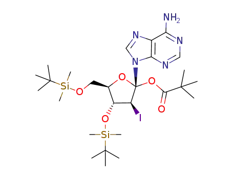 9-[2-deoxy-3,5-bis-O-[(1,1-dimethylethyl)dimethylsilyl]-1-C-(2,2-dimethyl-1-oxopropoxy)-2-iodo-β-D-arabinofuranosyl]-9H-purin-6-amine