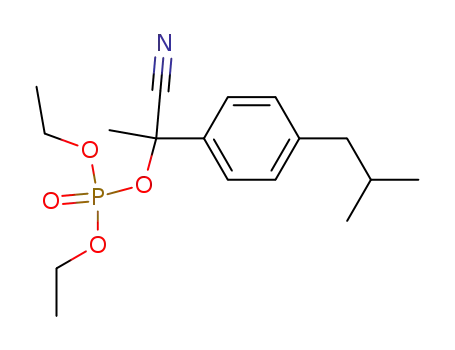 Molecular Structure of 96824-27-0 (diethyl 1-cyano-1-(4-isobutylphenyl)ethylphosphate)