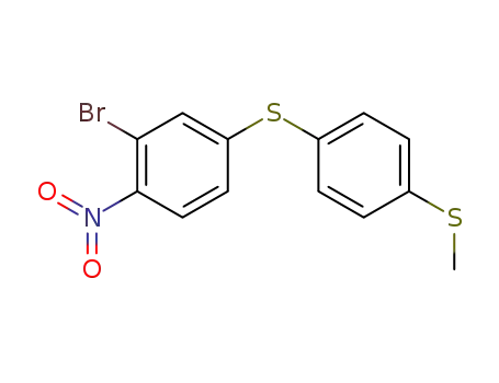 Molecular Structure of 252019-48-0 (2-Bromo-4-(4-methylsulphanylphenylsulphanyl)nitrobenzene)
