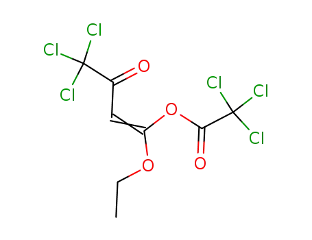 Molecular Structure of 100191-69-3 (trichloro-acetic acid-(1-ethoxy-4,4,4-trichloro-3-oxo-but-1-enyl ester))