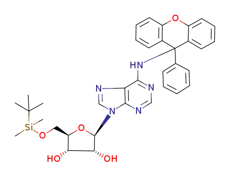 (2R,3S,4R,5R)-2-(tert-Butyl-dimethyl-silanyloxymethyl)-5-[6-(9-phenyl-9H-xanthen-9-ylamino)-purin-9-yl]-tetrahydro-furan-3,4-diol