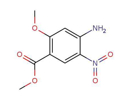 Molecular Structure of 59338-84-0 (methyl 4-amino-5-nitro-o-anisate)