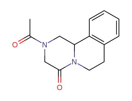 Molecular Structure of 61196-40-5 (4H-Pyrazino[2,1-a]isoquinolin-4-one, 2-acetyl-1,2,3,6,7,11b-hexahydro-)