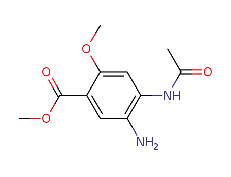 Molecular Structure of 77495-40-0 (methyl 4-(acetylamino)-5-amino-o-anisate)