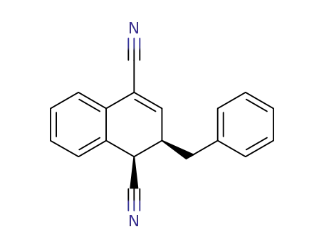 Molecular Structure of 83242-06-2 (1,4-Naphthalenedicarbonitrile, 1,2-dihydro-2-(phenylmethyl)-, cis-)
