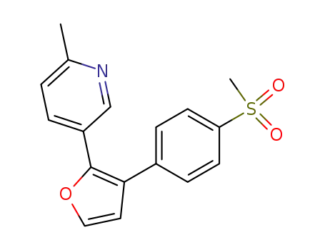 Molecular Structure of 307531-96-0 (2-Methyl-5-(3-(4-(Methylsulfonyl)phenyl)furan-2-yl)pyridine)