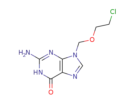 Molecular Structure of 127302-85-6 (9-<<2-chloroethoxy>methyl>guanine)