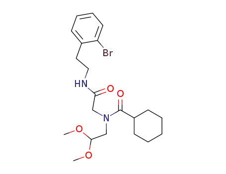Molecular Structure of 406954-88-9 (N-(2,2-dimethoxyethyl)-N-(2-oxo-2-(2-(2-bromophenyl)ethylamino)ethyl)cyclohexanecarboxamide)