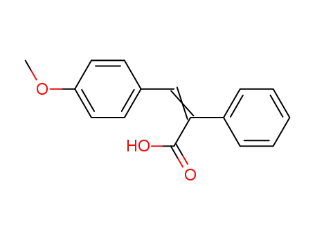 Molecular Structure of 6968-77-0 ((2E)-3-(4-methoxyphenyl)-2-phenylprop-2-enoic acid)