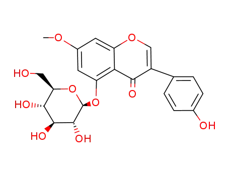 Molecular Structure of 89595-66-4 (5,4'-DIHYDROXY-7-METHOXYISOFLAVONE-4'-O-GLUCOSIDE)