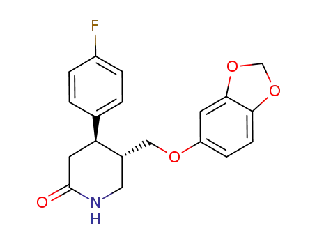 Molecular Structure of 754183-64-7 ((S)-5-(benzo[1,3]dioxol-5-yloxymethyl)-4-(4-fluorophenyl)piperidin-2-one)
