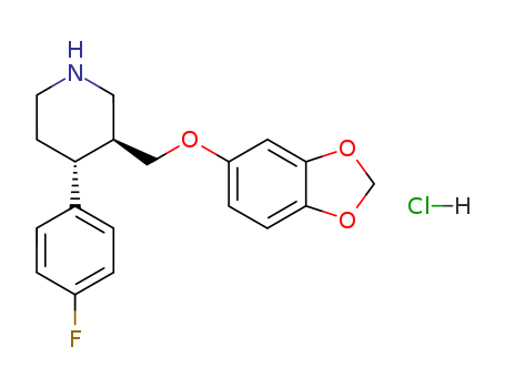 Piperidine,3-[(1,3-benzodioxol-5-yloxy)methyl]-4-(4-fluorophenyl)-, hydrochloride, hydrate(2:2:1), (3S,4R)-