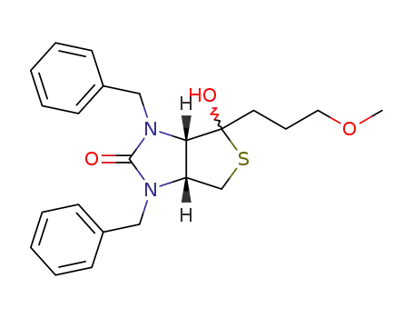 Molecular Structure of 28092-53-7 ([3aS-(3aalpha,4alpha,6aalpha)]-1,3-dibenzyltetrahydro-4-hydroxy-4-(3-methoxypropyl)-1H-thieno[3,4-d]imidazol-2(3H)-one)