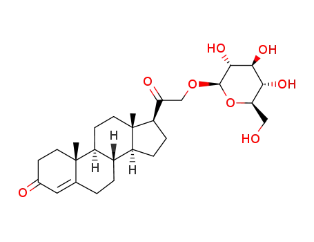Molecular Structure of 4319-56-6 (21-HYDROXY-4-PREGNENE-3,20-DIONE 21-GLUCOSIDE)