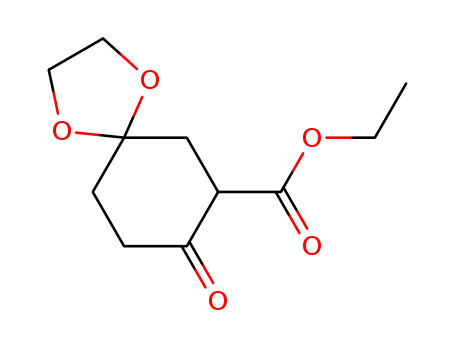 Molecular Structure of 14160-65-7 (ethyl 8-oxo-1,4-dioxaspiro[4.5]decane-7-carboxylate)