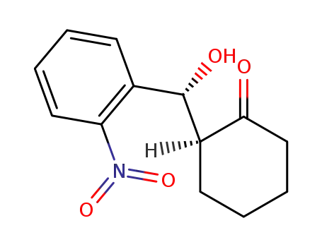 Molecular Structure of 877032-08-1 (Cyclohexanone, 2-[(R)-hydroxy(2-nitrophenyl)methyl]-, (2S)-)
