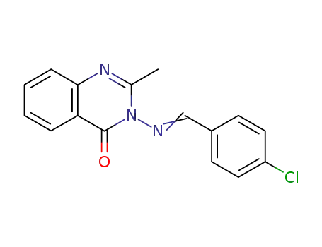 Molecular Structure of 1769-12-6 (4(3H)-Quinazolinone, 3-[[(4-chlorophenyl)methylene]amino]-2-methyl-)