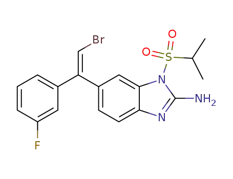 trans-1-isopropylsulfonyl-2-amino-6-(1-[3-fluorophenyl]-2-(bromo)ethen-1-yl)benzimidazole