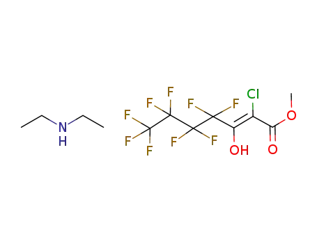 Molecular Structure of 115584-99-1 ((E)-2-Chloro-4,4,5,5,6,6,7,7,7-nonafluoro-3-hydroxy-hept-2-enoic acid methyl ester; compound with diethyl-amine)