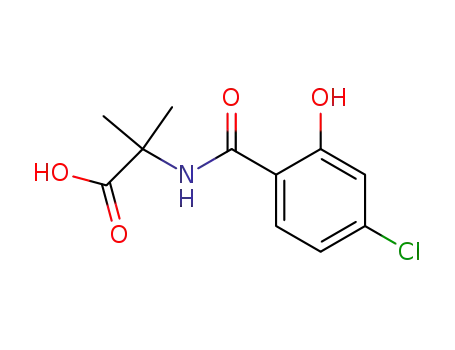 Molecular Structure of 129973-06-4 (N-(4-chloro-2-hydroxybenzoyl)-2-methylalanine)