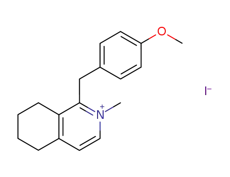 Molecular Structure of 98237-33-3 (Isoquinolinium,5,6,7,8-tetrahydro-1-[(4-methoxyphenyl)methyl]-2-methyl-, iodide)