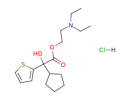 2-Thiopheneacetic acid,a-cyclopentyl-a-hydroxy-, 2-(diethylamino)ethylester, hydrochloride (1:1)