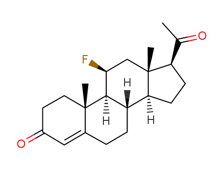 Molecular Structure of 974-84-5 (11β-fluoropregn-4-ene-3,20-dione)
