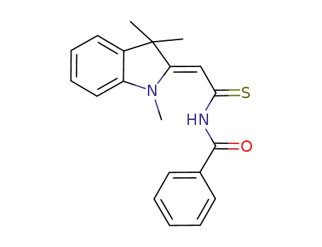Molecular Structure of 945036-87-3 (N-[(2Z)-2-(1,3,3-trimethyl-1,3-dihydro-2H-indol-2-ylidene)ethanethioyl]benzamide)