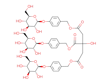 Molecular Structure of 62499-28-9 (Citric acid tris(p-β-D-glucopyranosyloxybenzyl) ester)