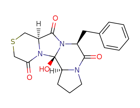 (5S,6aR,10bR,10cS)-5-Benzyl-10b-hydroxy-hexahydro-8-thia-3a,5a,10a-triaza-cyclopenta[c]fluorene-4,6,10-trione
