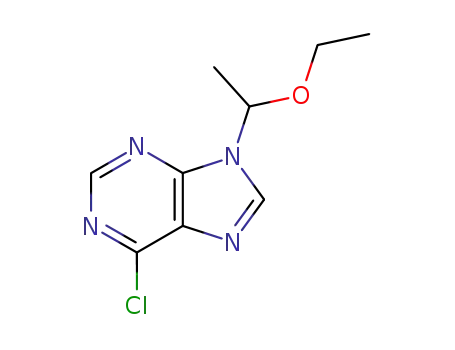 Molecular Structure of 33441-77-9 (9-(1-Ethoxyethyl-1)-6-chloropurine)