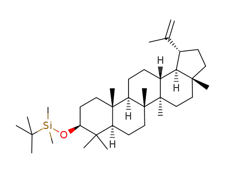 Molecular Structure of 1190597-45-5 (tert-butyl((1R,3aR,5aR,5bR,7aR,9S,11aR,11bR,13aR,13bR)-3a,5a,5b,8,8,11a-hexamethyl-1-(prop-1-en-2-yl)icosahydro-1H-cyclopenta[a]chrysene-9-yloxy)dimethylsilane)