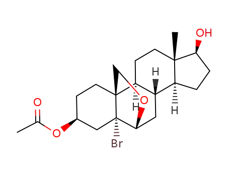 Molecular Structure of 20517-91-3 (5-bromo-6β,19-epoxy-5α-androstane-3β,17β-diol 3-acetate)