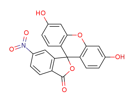 Molecular Structure of 27402-68-2 (Spiro[isobenzofuran-1(3H),9'-[9H]xanthen]-3-one,3',6'-dihydroxy-6-nitro-)