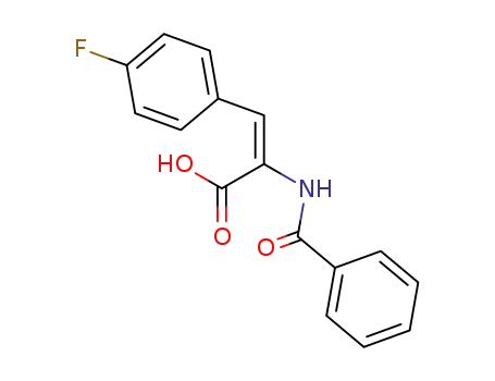 Molecular Structure of 587-76-8 (2-Propenoic acid, 2-(benzoylamino)-3-(4-fluorophenyl)-)