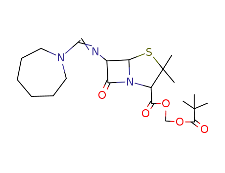 4-Thia-1-azabicyclo[3.2.0]heptane-2-carboxylicacid, 6-[[(hexahydro-1H-azepin-1-yl)methylene]amino]-3,3-dimethyl-7-oxo-,(2,2-dimethyl-1-oxopropoxy)methyl ester, (2S,5R,6R)-