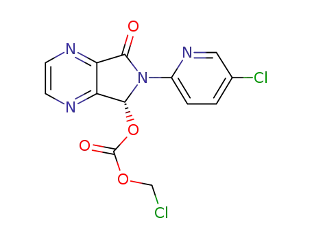 Molecular Structure of 1151528-25-4 ((R)-5-(chloromethyloxycarbonyloxy)-6-(5-chloropyridin-2-yl)-7-oxo-5,6-dihydropyrrolo[3,4-b]pyrazine)