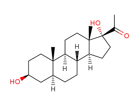 Molecular Structure of 570-54-7 (3-beta,17-alpha-dihydroxy-5-alpha-pregnan-20-one)