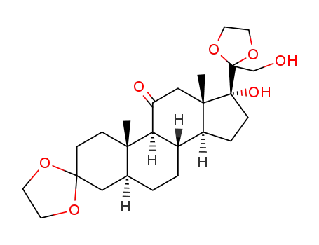 Molecular Structure of 117888-55-8 (3,3;20,20-bis-ethanediyldioxy-17,21-dihydroxy-5α-pregnan-11-one)