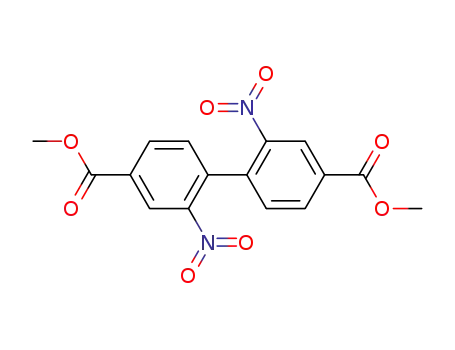 Molecular Structure of 65235-35-0 (dimethyl 2,2’-dinitro-[1,1’-biphenyl]-4,4’-dicarboxylate)