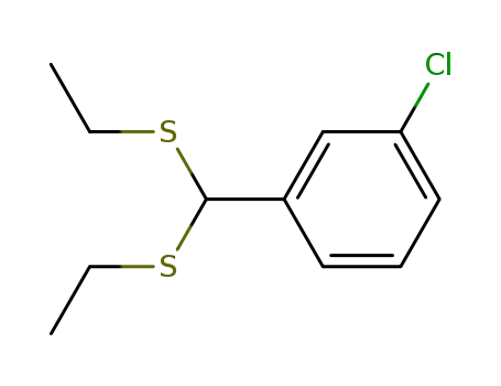 Molecular Structure of 134954-09-9 (1-(Bis-ethylsulfanyl-methyl)-3-chloro-benzene)