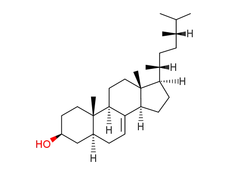 Molecular Structure of 516-78-9 (5-alpha-ergost-7-en-3-beta-ol)