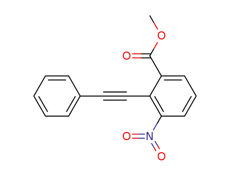 Molecular Structure of 894854-29-6 (methyl 3-nitro-2-(2-phenylethynyl)benzoate)