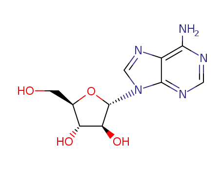 Molecular Structure of 3228-71-5 (2-(6-aminopurin-9-yl)-5-(hydroxymethyl)oxolane-3,4-diol)