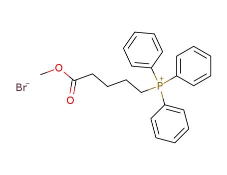 Molecular Structure of 79837-79-9 (Phosphonium, (5-methoxy-5-oxopentyl)triphenyl-, bromide)