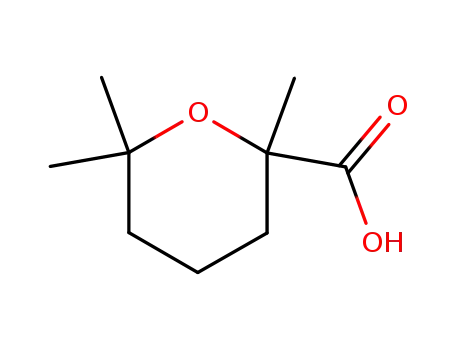 Molecular Structure of 470-59-7 (2,6,6-trimethyltetrahydro-2H-pyran-2-carboxylic acid)