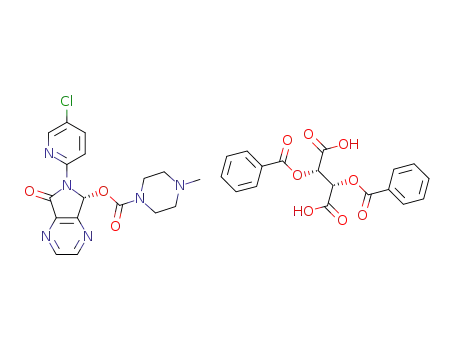 Molecular Structure of 144025-94-5 ((R)-6-(5-chloropyridin-2-yl)-7-oxo-6,7-dihydro-5H-pyrrolo[3,4b]pyrazin-5-yl 4-methylpiperazine-1-carboxylate D-(+)-O,O'-dibenzoyltartaric acid salt)